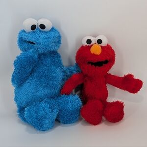 Elmo and Cookie Monster Plushies (2013, Hasbro)